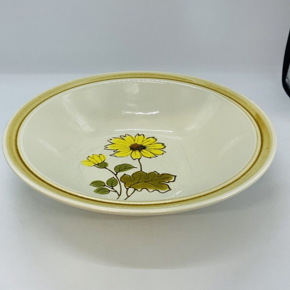 Montrose Genuine Stoneware 4511 Spring Flower Vegetable Serving Bowl VTG